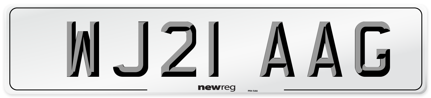 WJ21 AAG Number Plate from New Reg